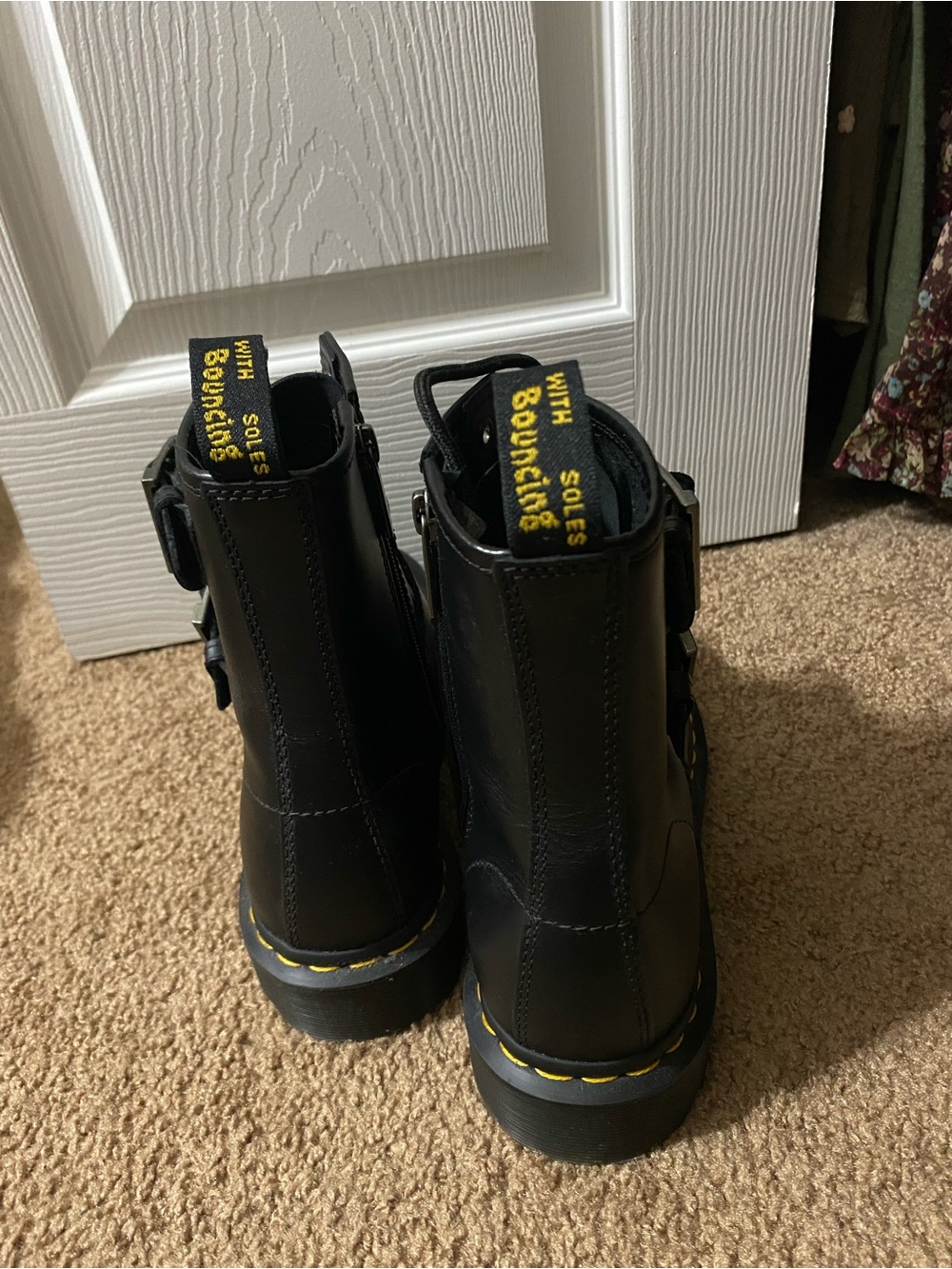 Dr. Martens Black Leather Combat Boots - Picture 5 of 7